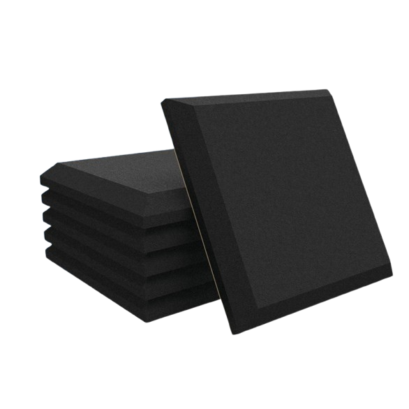 Acoustic | Sound-Absorbing Foam Panel | Square Relief Pattern | 300x300x50mm | Black Acoustic | Sound-Absorbing Foam Panel | Square Relief Pattern | 300x300x50mm | Black