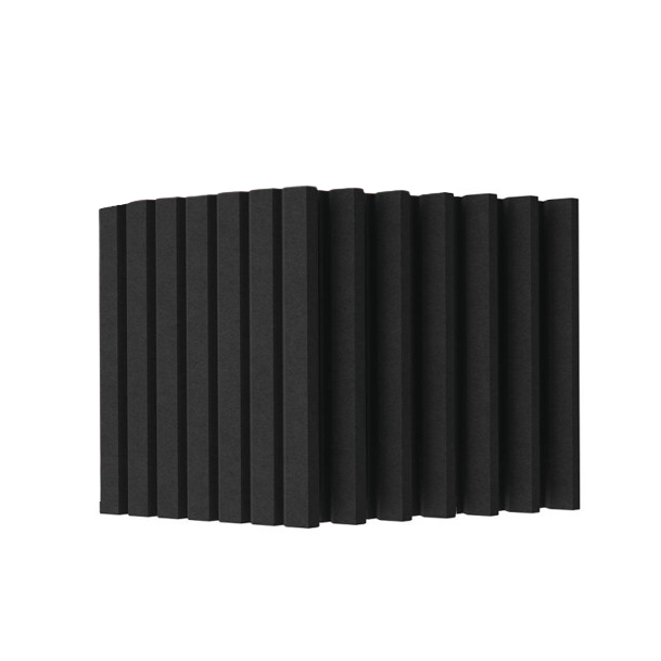 Acoustic | Sound-Absorbing PET Panel | Linear Pattern | Slatted Surface | 300x300x9mm | Black