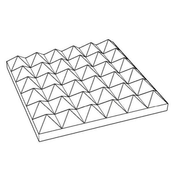 Akustiline | Heli neelav vahtpaneel | Peene püramiidmustriga | 300x300x50mm | Must 1