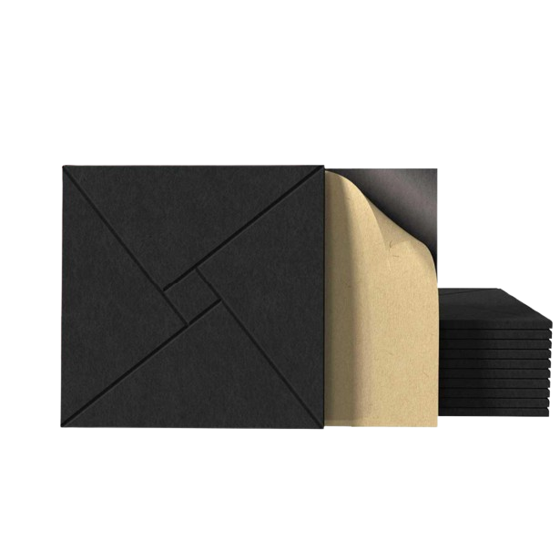 Akustiline | Heli neelav PET-paneel | Tuuleveski mustriga reljeef | 300x300x9mm | Must Akustiline | Heli neelav PET-paneel | Tuuleveski mustriga reljeef | 300x300x9mm | Must