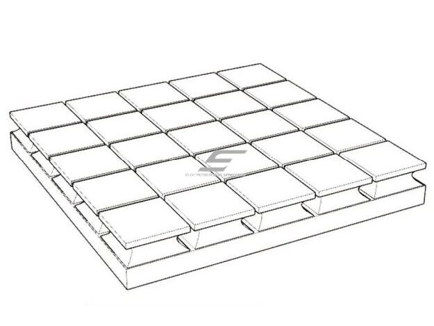 Akustinė | garsą sugerianti porolono plokštė | 5x5 kvadrato formos reljefas | 300x300x50mm | juoda 1