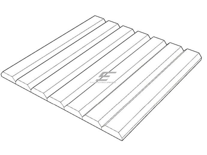Akustinė | garsą sugerianti PET plokštė | linijų rašto | lamelių tipo reljefas | 300x300x9mm | juoda 1
