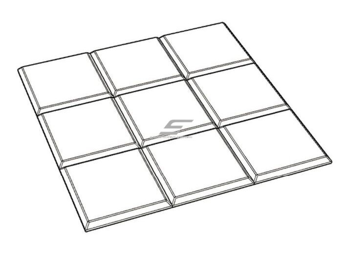 Akustinė | garsą sugerianti PET plokštė | 3x3 kvadrato formos reljefas | 300x300x9mm | juoda 1 Akustinė | garsą sugerianti PET plokštė | 3x3 kvadrato formos reljefas | 300x300x9mm | juoda 1