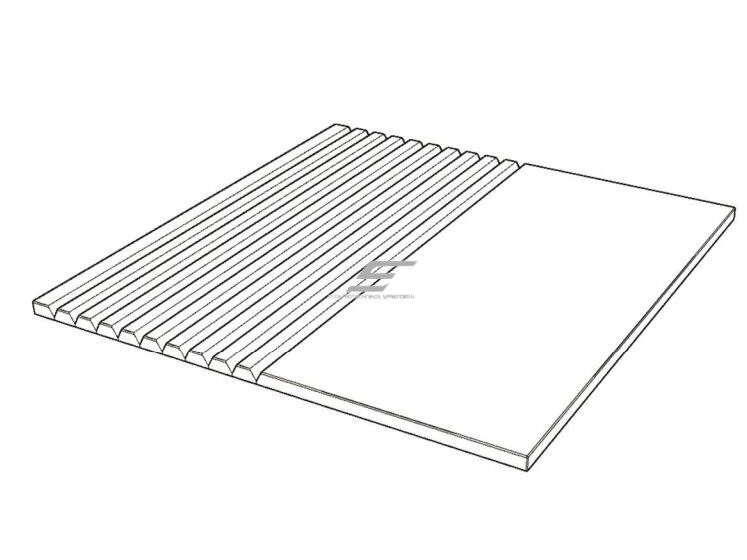 Akustinė | garsą sugerianti PET plokštė | asimetrinis lamelių tipo reljefas | 300x300x9mm | juoda 1