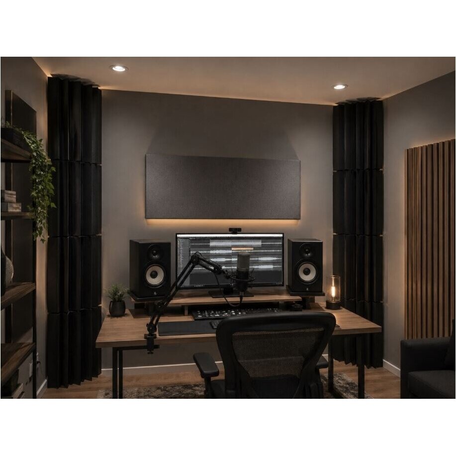 Narożny panel akustyczny | Pianka dźwiękochłonna | 180×180×300 mm | Czarna 3 Narożny panel akustyczny | Pianka dźwiękochłonna | 180×180×300 mm | Czarna 3
