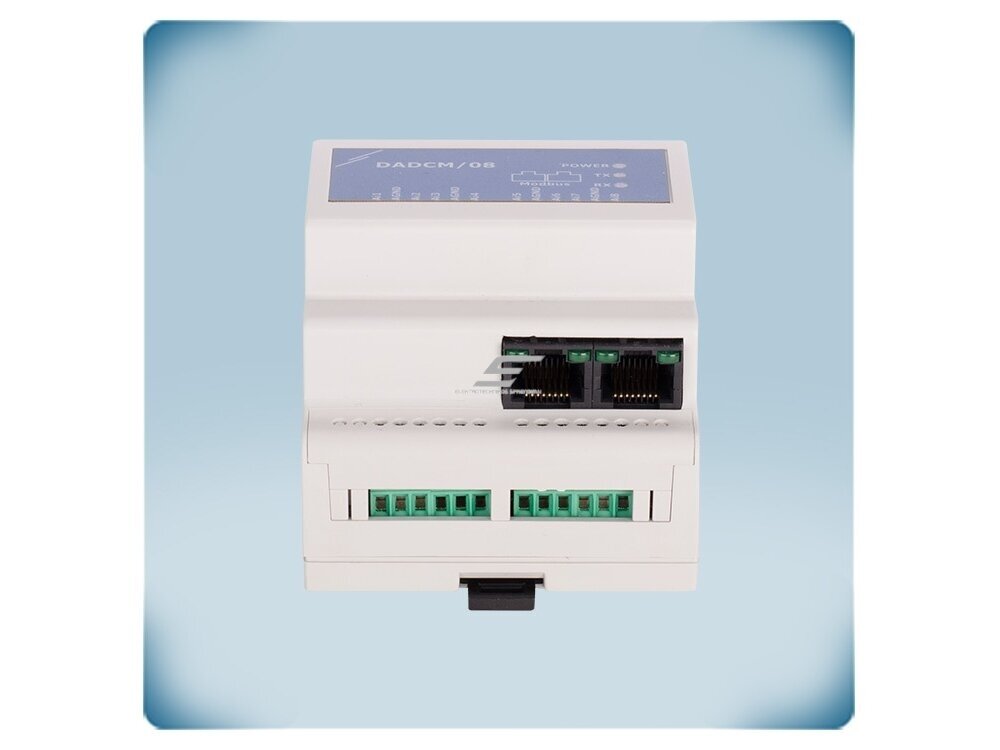 Analoginio signalo į Modbus RTU keitiklis | 4 įėjimai 0-10VDC/0-20mA/PWM + 4 įėjimai 0-10VDC/0-20mA | 24VDC PoM | DIN bėgelis | IP30 | Sentera Controls | DADCM-08 3