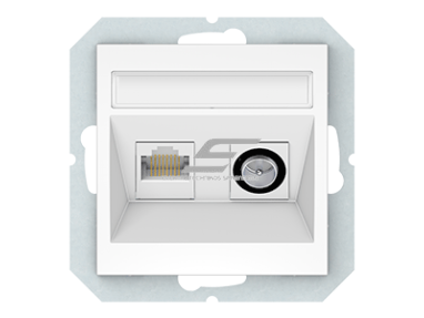Antenos ir kompiuterio lizdas | TV+RJ45 | potinkinis | IP20 | baltas | Vilma | QR1000 | TVL/KLRJ45-16E2-02 | 4779101118179