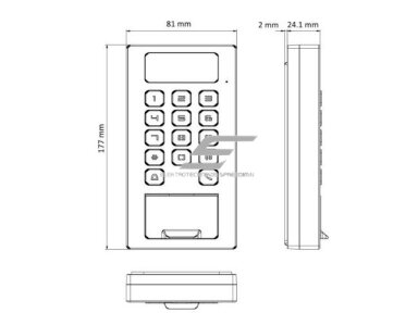 Antivandalinis | biometrinis pirštų atspaudų ir M1/DESfire kortelių skaitytuvas su klaviatūra | 12-24VDC | 177x81x26,1mm | Wi-Fi | Bluetooth | IP65 | sidabrinis | Hikvision | DS-K1T502DBFWX Antivandalinis | biometrinis pirštų atspaudų ir M1/DESfire kortelių skaitytuvas su klaviatūra | 12-24VDC | 177x81x26,1mm | Wi-Fi | Bluetooth | IP65 | sidabrinis | Hikvision | DS-K1T502DBFWX