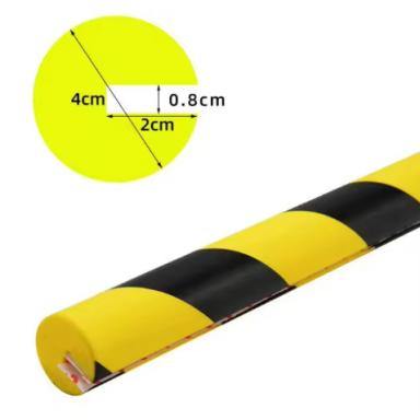 Protective corner strip | round | 1 m | PU foam | impact protection | 100x4x2x0.8 cm | yellow–black | adhesive mounting to surface | industrial safety Protective corner strip | round | 1 m | PU foam | impact protection | 100x4x2x0.8 cm | yellow–black | adhesive mounting to surface | industrial safety