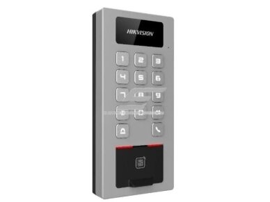 Antivandalinis | biometrinis pirštų atspaudų ir M1/DESfire kortelių skaitytuvas su klaviatūra | 12-24VDC | 177x81x26,1mm | Wi-Fi | Bluetooth | IP65 | sidabrinis | Hikvision | DS-K1T502DBFWX Antivandalinis | biometrinis pirštų atspaudų ir M1/DESfire kortelių skaitytuvas su klaviatūra | 12-24VDC | 177x81x26,1mm | Wi-Fi | Bluetooth | IP65 | sidabrinis | Hikvision | DS-K1T502DBFWX