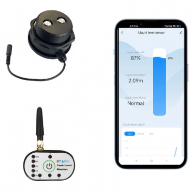 Viedais bezkontakta šķidruma līmeņa sensors | 10cm-2,9m | 90-250V | RF433MHz | Tuya | Wi-Fi | IP67 1 Viedais bezkontakta šķidruma līmeņa sensors | 10cm-2,9m | 90-250V | RF433MHz | Tuya | Wi-Fi | IP67 1