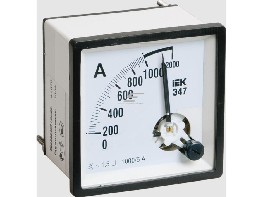 Panelinis analoginis ampermetras | 1000 / 5A | tikslumo klasė 1,5 | IEK | E47 | IPA10-6-1000-E Panelinis analoginis ampermetras | 1000 / 5A | tikslumo klasė 1,5 | IEK | E47 | IPA10-6-1000-E
