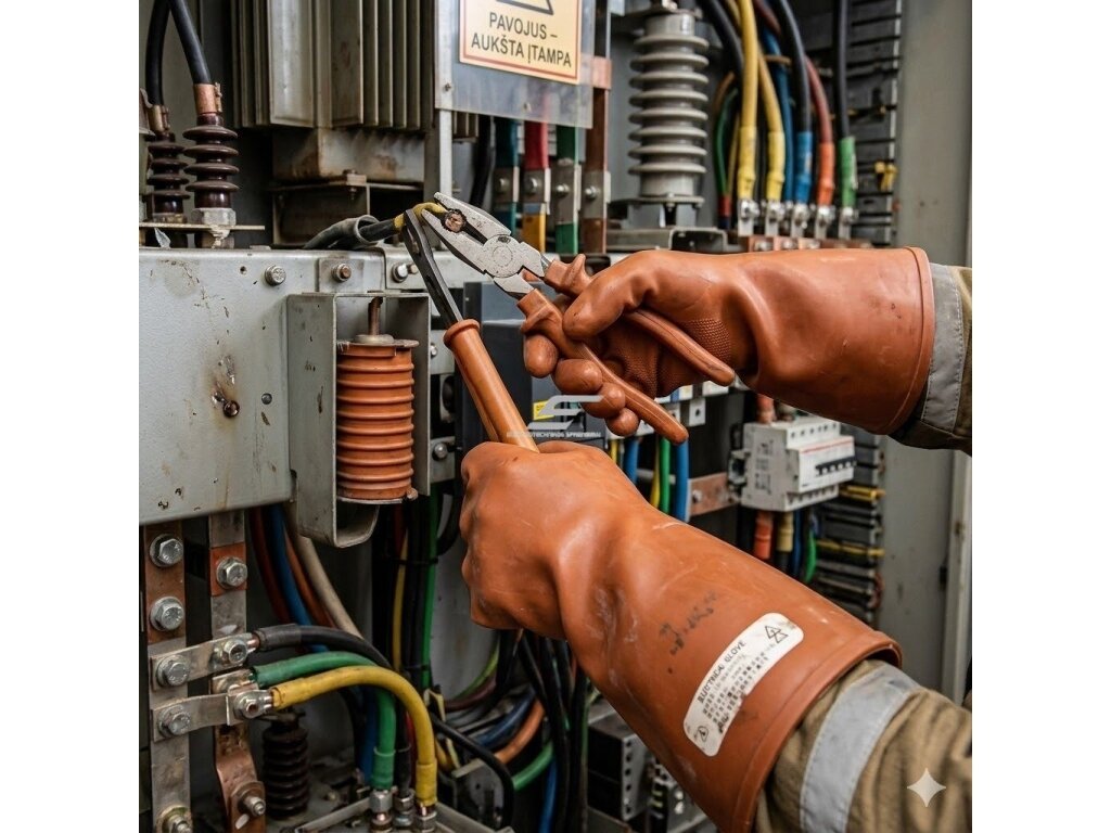 Aukštos įtampos elektriko pirštinės | izoliacinės guminės | darbui su įtampa | universalus dydis | neslystančios | atsparios vandeniui ir karščiui 2 Aukštos įtampos elektriko pirštinės | izoliacinės guminės | darbui su įtampa | universalus dydis | neslystančios | atsparios vandeniui ir karščiui 2