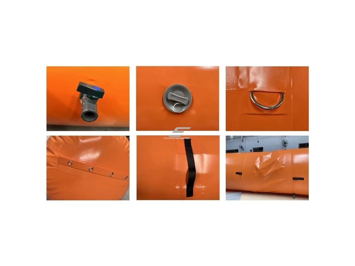 Apsauginė vandens užtvara | barjeras nuo potvynio | užpildoma vandeniu | 10000x1000mm | 1,5mm | PVC | oranžinė 1