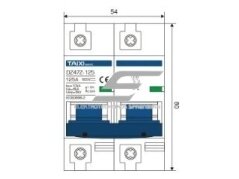 Modulinis apsauginis nuolatinės įtampos automatinis jungiklis saulės moduliams | 2P | 100A | 500VDC | DIN | TAIXI | E2P-DC500V-100A 1 Modulinis apsauginis nuolatinės įtampos automatinis jungiklis saulės moduliams | 2P | 100A | 500VDC | DIN | TAIXI | E2P-DC500V-100A 1