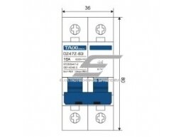 Modulinis apsauginis nuolatinės įtampos automatinis jungiklis saulės moduliams | 2P | 63A | 500VDC | DIN | TAIXI | E2P-DC500V-63A 1 Modulinis apsauginis nuolatinės įtampos automatinis jungiklis saulės moduliams | 2P | 63A | 500VDC | DIN | TAIXI | E2P-DC500V-63A 1