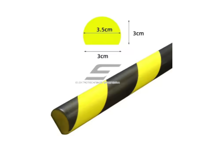 Apsauginė kampų juosta | D formos | 1 m | PU putos | smūgių apsauga | 100x3.2x3.2cm | geltonai–juoda | klijuojama prie paviršiaus | pramoninė sauga Apsauginė kampų juosta | D formos | 1 m | PU putos | smūgių apsauga | 100x3.2x3.2cm | geltonai–juoda | klijuojama prie paviršiaus | pramoninė sauga