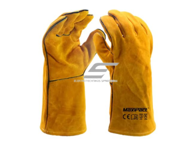 Apsauginės suvirinimo pirštinės | odinės | 14″ (35–45 cm) | rudos spalvos | atsparios karščiui | apsauginis rankogalis | neslystančios Apsauginės suvirinimo pirštinės | odinės | 14″ (35–45 cm) | rudos spalvos | atsparios karščiui | apsauginis rankogalis | neslystančios