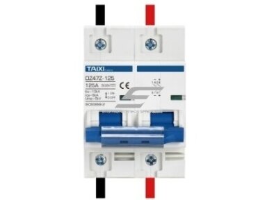 Modulinis apsauginis nuolatinės įtampos automatinis jungiklis saulės moduliams | 2P | 20A | 1000VDC | DIN | TAIXI | E2P-DC1000V-20A Modulinis apsauginis nuolatinės įtampos automatinis jungiklis saulės moduliams | 2P | 20A | 1000VDC | DIN | TAIXI | E2P-DC1000V-20A