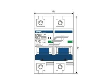 Modulinis apsauginis nuolatinės įtampos automatinis jungiklis saulės moduliams | 2P | 100A | 500VDC | DIN | TAIXI | E2P-DC500V-100A Modulinis apsauginis nuolatinės įtampos automatinis jungiklis saulės moduliams | 2P | 100A | 500VDC | DIN | TAIXI | E2P-DC500V-100A