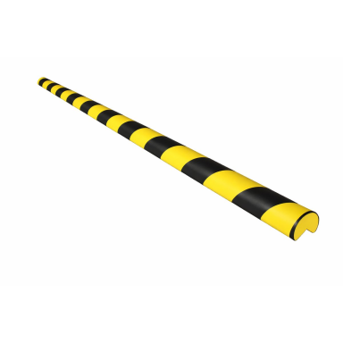 Protective corner strip | 3/4 round | 1 m | PU foam | impact protection | 100x4x2 cm | yellow–black | adhesive mounting to surface | industrial safety Protective corner strip | 3/4 round | 1 m | PU foam | impact protection | 100x4x2 cm | yellow–black | adhesive mounting to surface | industrial safety
