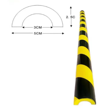 Protective corner strip | U-shaped | 1 m | PU foam | impact protection | 100x5x3x2.5 cm | yellow–black | adhesive mounting to surface | industrial safety Protective corner strip | U-shaped | 1 m | PU foam | impact protection | 100x5x3x2.5 cm | yellow–black | adhesive mounting to surface | industrial safety