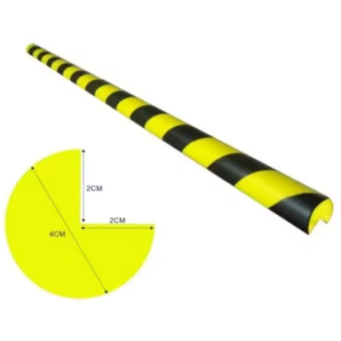 Protective corner strip | 3/4 round | 1 m | PU foam | impact protection | 100x4x2 cm | yellow–black | adhesive mounting to surface | industrial safety Protective corner strip | 3/4 round | 1 m | PU foam | impact protection | 100x4x2 cm | yellow–black | adhesive mounting to surface | industrial safety