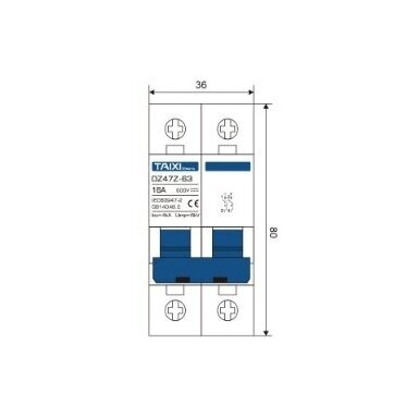 Protective DC circuit breaker for solar modules 2P | 16A | 500VDC | TAIXI Protective DC circuit breaker for solar modules 2P | 16A | 500VDC | TAIXI