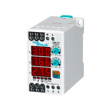 Overload and Phase Asymmetry Protection Relay | Motor Protection | 0.1-3A | 0.1-20s | 150-260VAC | DIN Rail