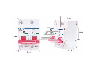 Modulinis apsauginis nuolatinės įtampos automatinis jungiklis saulės moduliams | 2P | 100A | 600VDC | 10kA | DIN | ES-TXBD1-100 4 Modulinis apsauginis nuolatinės įtampos automatinis jungiklis saulės moduliams | 2P | 100A | 600VDC | 10kA | DIN | ES-TXBD1-100 4