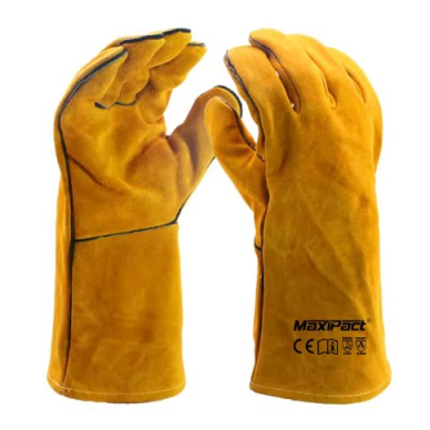 Protective welding gloves | leather | 14″ (35–45 cm) | brown color | heat resistant | protective cuff | non-slip Protective welding gloves | leather | 14″ (35–45 cm) | brown color | heat resistant | protective cuff | non-slip