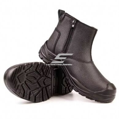 Protective work shoes | leather | with steel toe cap | steel sole | size 47 | black