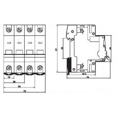 Modułowy wyłącznik ochronny prądu stałego do modułów fotowoltaicznych 2P | 40A | 500VDC | C | 10kA | DIN | MCB-DC | HSA3-DC VECAS 2