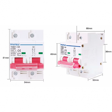 Modular protective DC circuit breaker for solar modules 2P | 100A | 600VDC | 10kA | DIN 4 Modular protective DC circuit breaker for solar modules 2P | 100A | 600VDC | 10kA | DIN 4