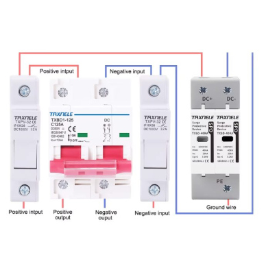 Modular protective DC circuit breaker for solar modules 2P | 100A | 600VDC | 10kA | DIN 5