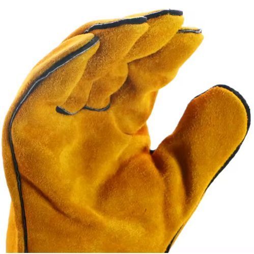 Protective welding gloves | leather | 14″ (35–45 cm) | brown color | heat resistant | protective cuff | non-slip 1 Protective welding gloves | leather | 14″ (35–45 cm) | brown color | heat resistant | protective cuff | non-slip 1