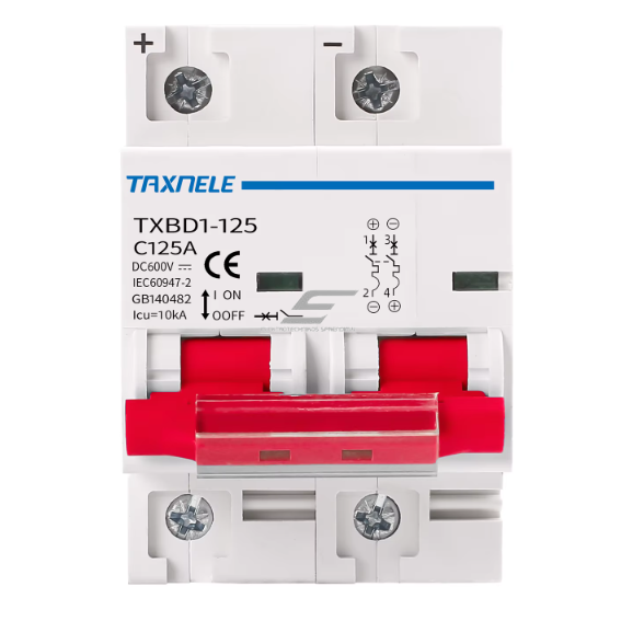 Modular protective DC circuit breaker for solar modules 2P | 80A | 600VDC | 10kA | DIN 1