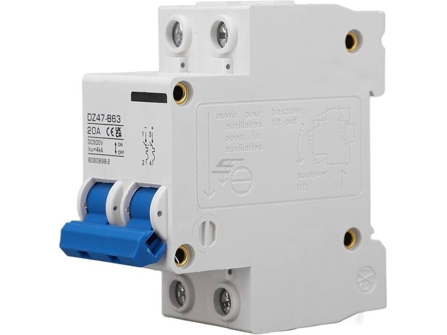 Modulinis apsauginis nuolatinės įtampos automatinis jungiklis saulės moduliams | 2P | 50A | 12-240VDC | DIN | TAIXI | ES-DZ47-B63 1 Modulinis apsauginis nuolatinės įtampos automatinis jungiklis saulės moduliams | 2P | 50A | 12-240VDC | DIN | TAIXI | ES-DZ47-B63 1