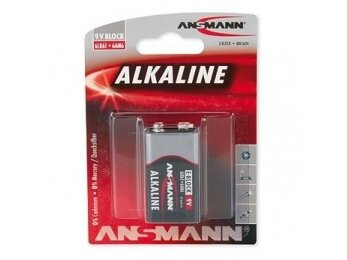 Elementas | baterija | krona | šarminė | 9V | 6LR61 | 1604, 6F22, 522 | ANSMANN
