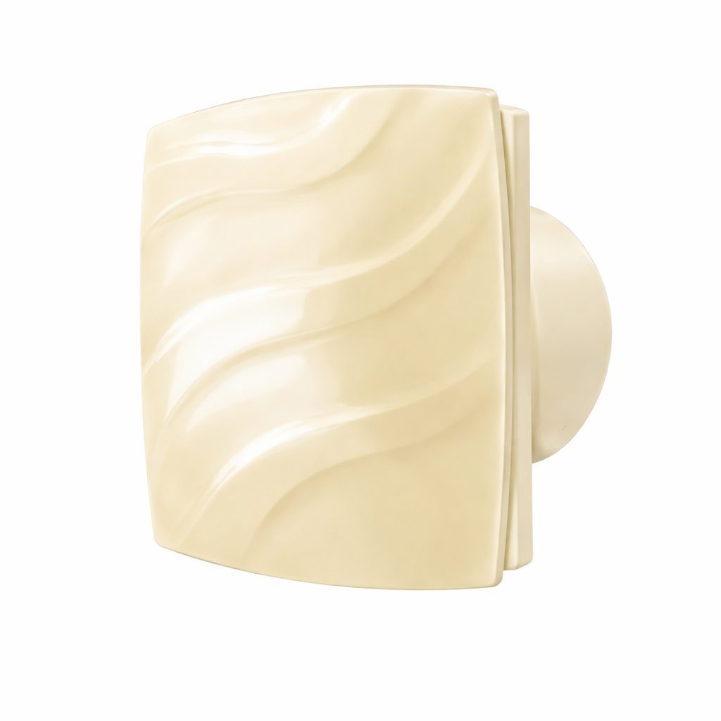 Aksiālais nosūces ventilators ar pretvārstu | D100 | 220V | 151x110x70mm | plastmasa | smilšu krāsa | IP24