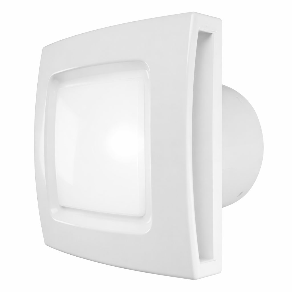 Axial fan with light and backdraft damper | D125 | 220V | 170×170×137 mm | plastic | white color | IP24 Axial fan with light and backdraft damper | D125 | 220V | 170×170×137 mm | plastic | white color | IP24