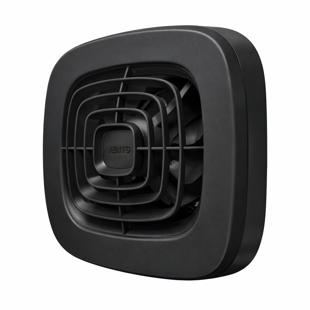 Wentylator osiowy z klapą zwrotną | D100 | 220V | 155x155x101mm | tworzywo sztuczne | Matowy czarny kolor | IP24 Wentylator osiowy z klapą zwrotną | D100 | 220V | 155x155x101mm | tworzywo sztuczne | Matowy czarny kolor | IP24