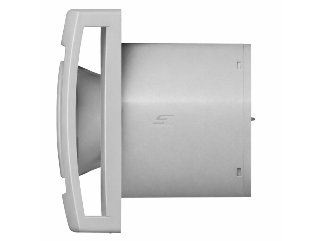 Ašinis ventiliatorius su apšvietimu ir atbuline sklende | D100 | 220V | 150x150x125mm | plastikas | matinės pilkos spalvos | IP24 1