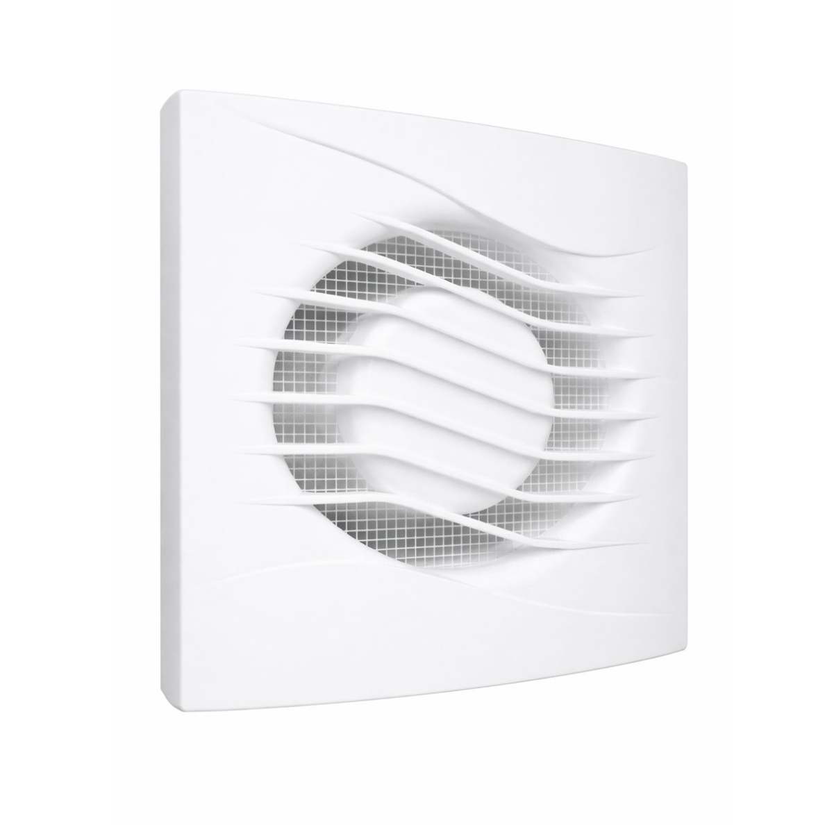 Axial exhaust fan with backdraft damper and timer | D125 | 220V | 170x151x52mm | short flange | plastic | white color | IPX4