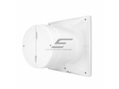 Ašinis ištraukiamasis ventiliatorius su atbuline sklende | D125 | 220V | 179x151x82mm | plastikas | baltos spalvos | IP45 Ašinis ištraukiamasis ventiliatorius su atbuline sklende | D125 | 220V | 179x151x82mm | plastikas | baltos spalvos | IP45