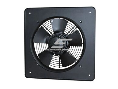 Ašinis sieninis ventiliatorius | paduodamo ir ištraukiamo oro srauto | D200 | 55 W | 890 m³/h | 230 V | 305x305 mm | su flanšu | metalas | juodas Ašinis sieninis ventiliatorius | paduodamo ir ištraukiamo oro srauto | D200 | 55 W | 890 m³/h | 230 V | 305x305 mm | su flanšu | metalas | juodas