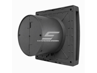Ašinis ventiliatorius su apšvietimu ir atbuline sklende | D125 | 220V | 170x170x137mm | plastikas | matinės tamsiai pilkos spalvos | IP24 2