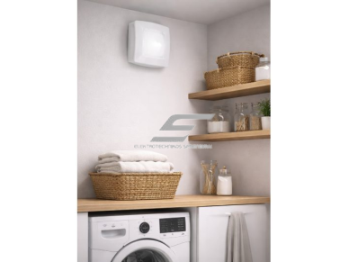 Ašinis ventiliatorius su apšvietimu ir atbuline sklende | D125 | 220V | 170x170x137mm | plastikas | matinės tamsiai pilkos spalvos | IP24 3