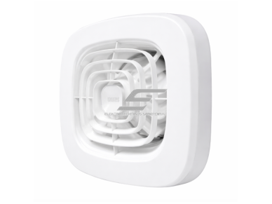 Ašinis ventiliatorius su atbuline sklende | D125 | 220V | 175x175x93mm | plastikas | baltos spalvos | IP24 Ašinis ventiliatorius su atbuline sklende | D125 | 220V | 175x175x93mm | plastikas | baltos spalvos | IP24