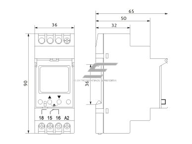 Modulinis | multifunkcinis | skaitmeninis savaitinis laikmatis | 2A | 220-240VAC/DC / 24-264VAC/DC | IP20 | DIN | Promfactor Baltic | FRT14 71 | 4772151003112 1